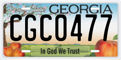GA license plate CGC0477