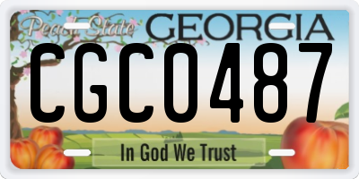 GA license plate CGC0487