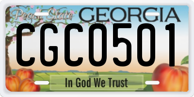 GA license plate CGC0501