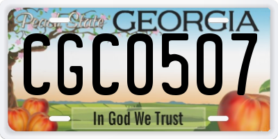 GA license plate CGC0507