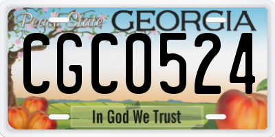 GA license plate CGC0524