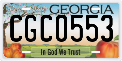 GA license plate CGC0553