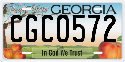 GA license plate CGC0572