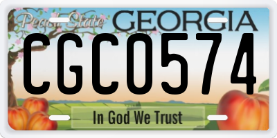 GA license plate CGC0574