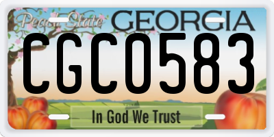 GA license plate CGC0583