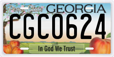 GA license plate CGC0624