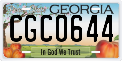 GA license plate CGC0644