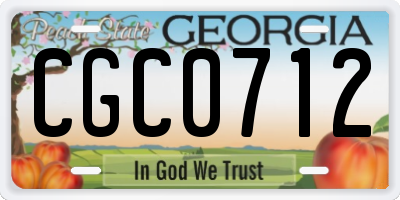 GA license plate CGC0712