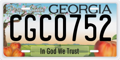 GA license plate CGC0752