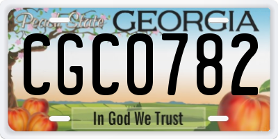 GA license plate CGC0782