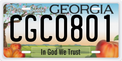 GA license plate CGC0801