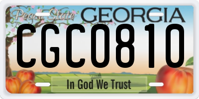 GA license plate CGC0810