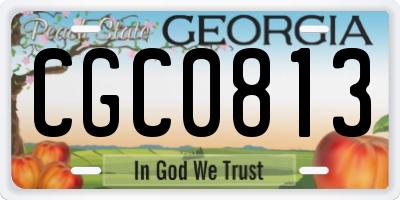 GA license plate CGC0813
