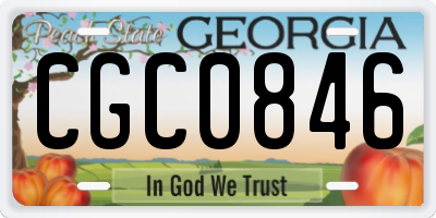 GA license plate CGC0846