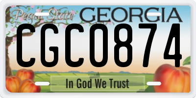 GA license plate CGC0874