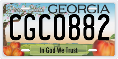 GA license plate CGC0882