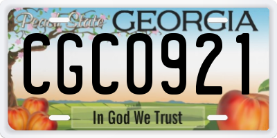 GA license plate CGC0921