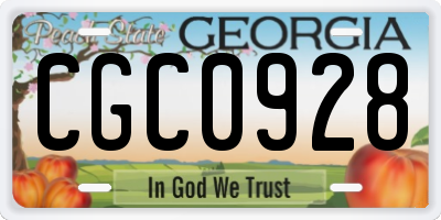 GA license plate CGC0928