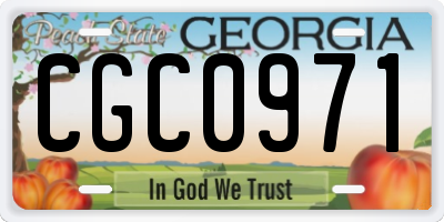 GA license plate CGC0971
