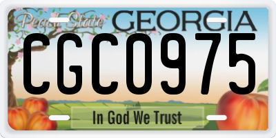 GA license plate CGC0975