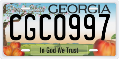 GA license plate CGC0997