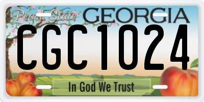 GA license plate CGC1024