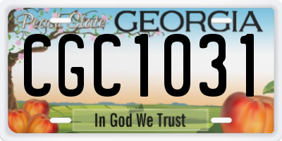 GA license plate CGC1031
