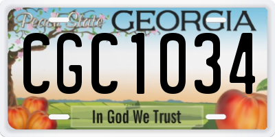 GA license plate CGC1034