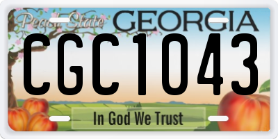 GA license plate CGC1043