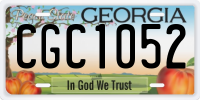 GA license plate CGC1052