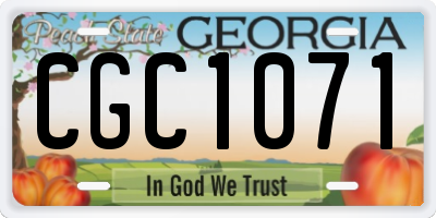 GA license plate CGC1071