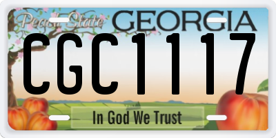 GA license plate CGC1117