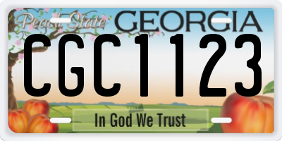 GA license plate CGC1123
