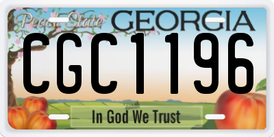 GA license plate CGC1196