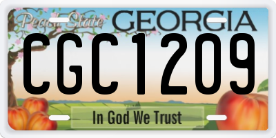 GA license plate CGC1209