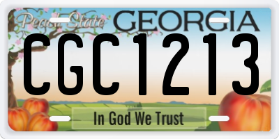 GA license plate CGC1213