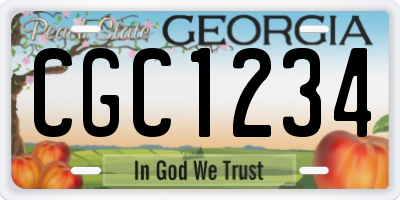 GA license plate CGC1234