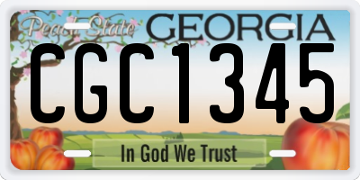 GA license plate CGC1345
