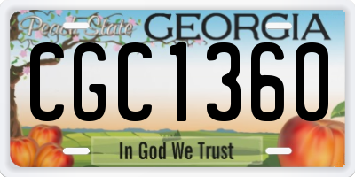 GA license plate CGC1360