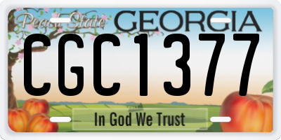 GA license plate CGC1377