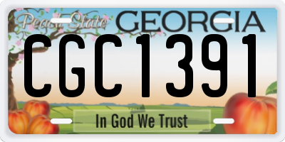GA license plate CGC1391