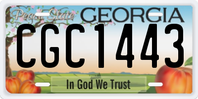 GA license plate CGC1443
