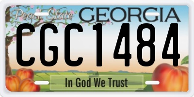 GA license plate CGC1484