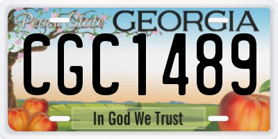 GA license plate CGC1489