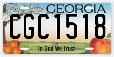 GA license plate CGC1518
