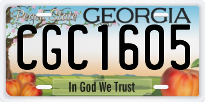 GA license plate CGC1605