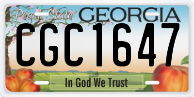 GA license plate CGC1647