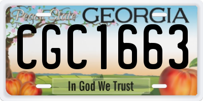 GA license plate CGC1663