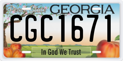 GA license plate CGC1671