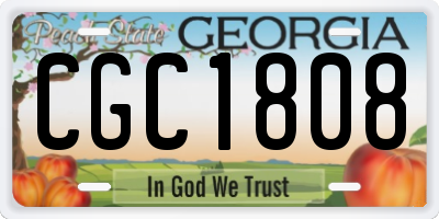 GA license plate CGC1808